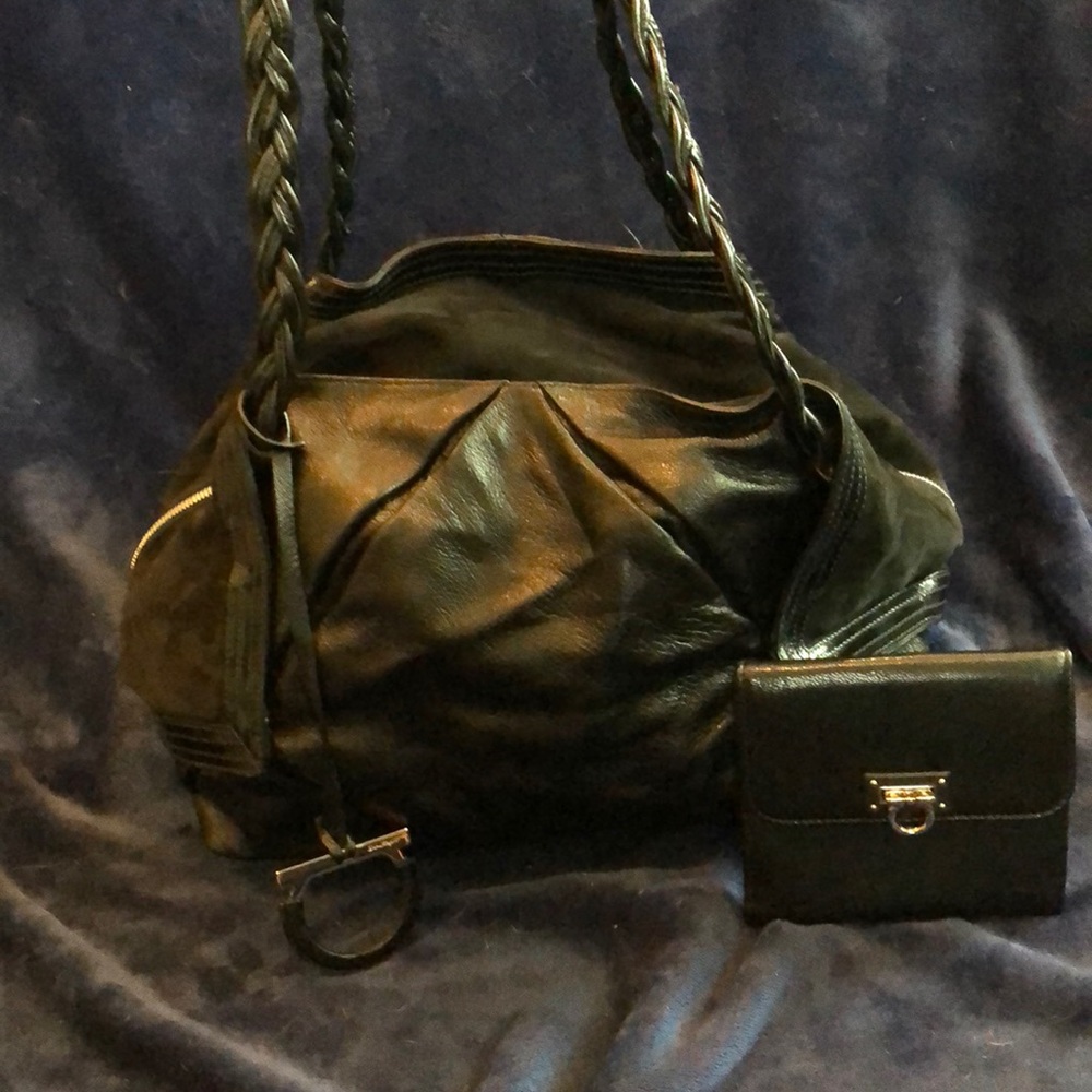 Authentic Salvatore Ferragamo handbag and wallet